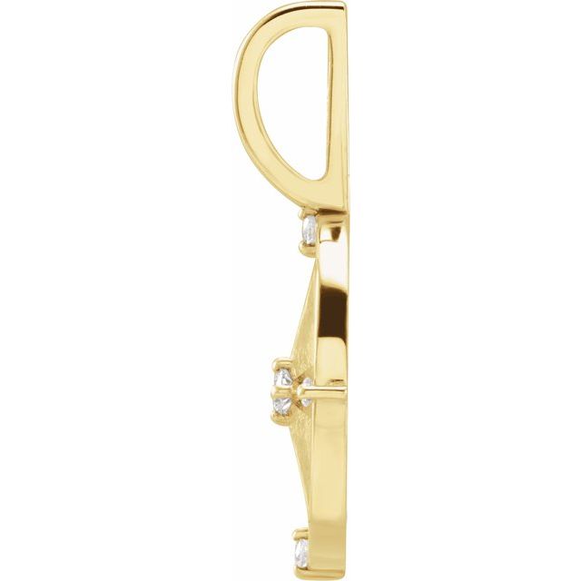 Natural Diamond Compass Charm Pendant