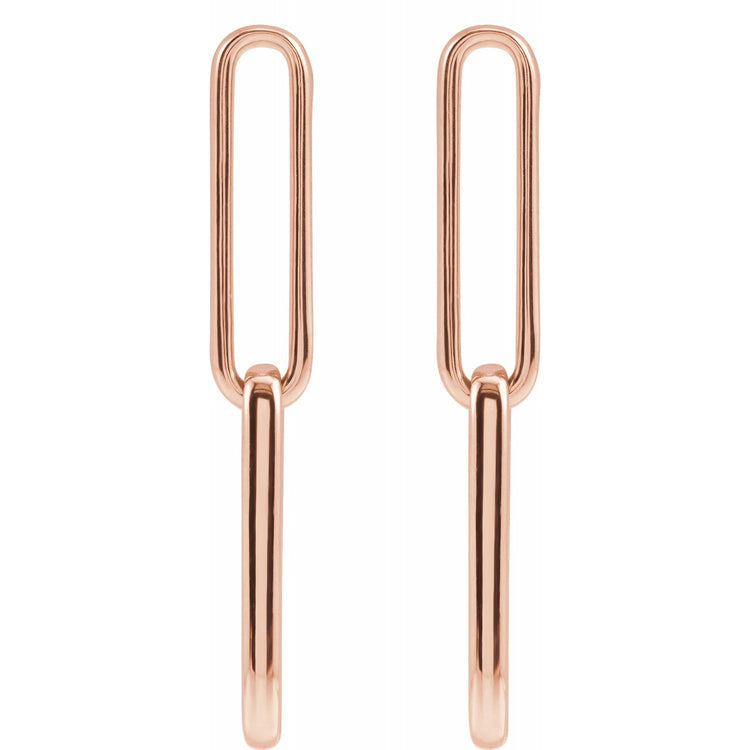Elongated Flat Link Earrings