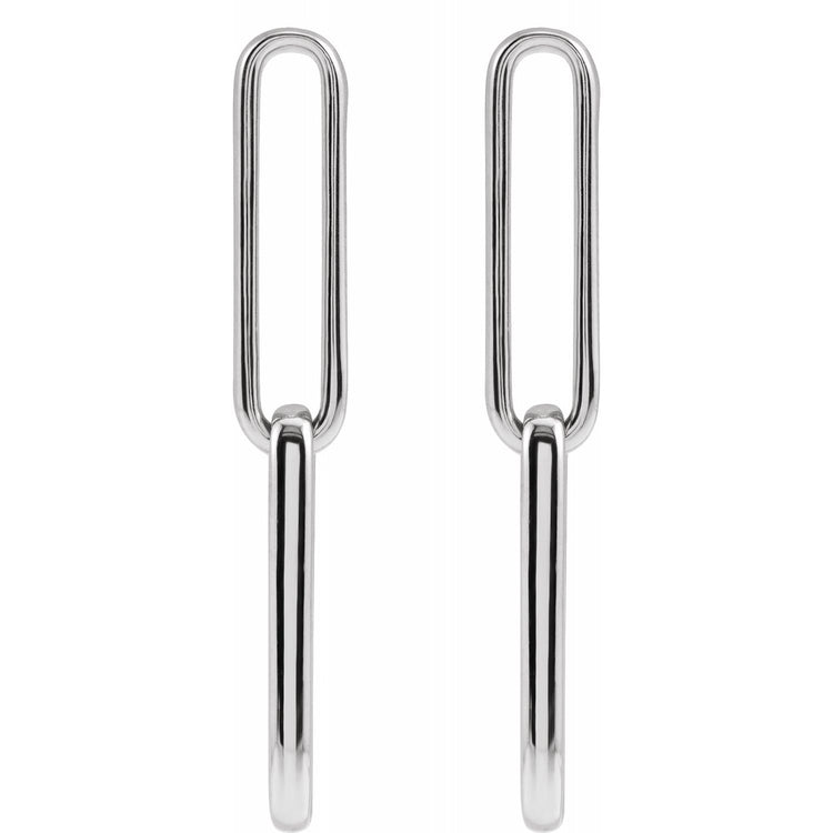 Elongated Flat Link Earrings