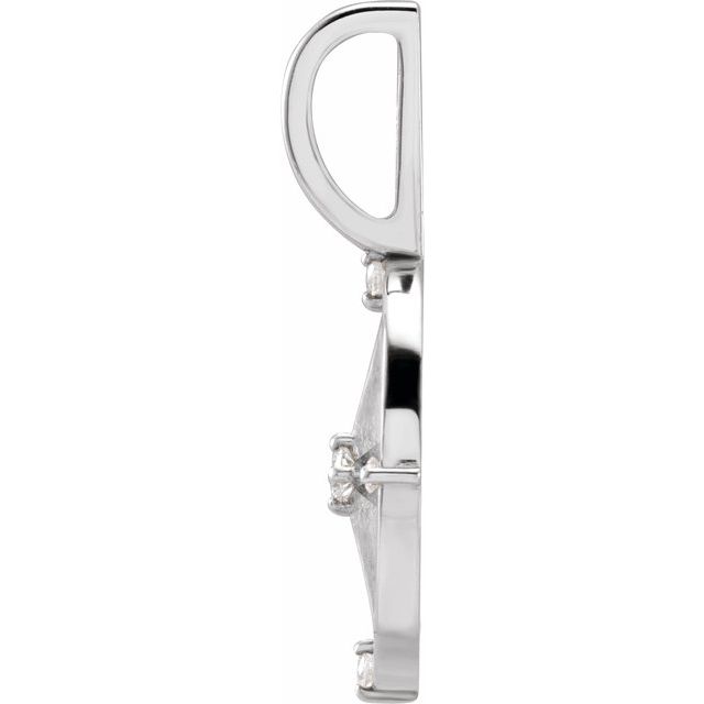 Natural Diamond Compass Charm Pendant