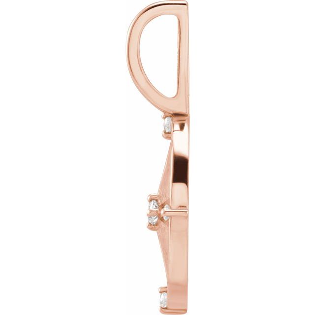Natural Diamond Compass Charm Pendant