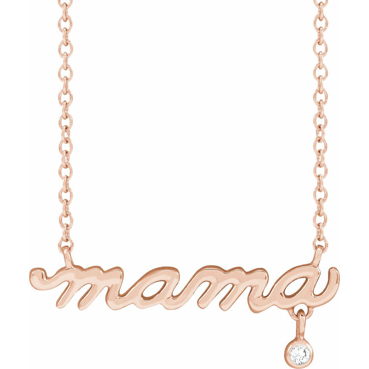 Natural Diamond Petite Mama Necklace