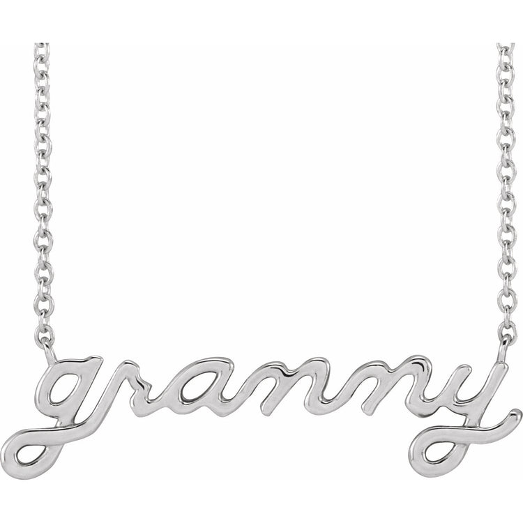 Petite Script Granny Necklace