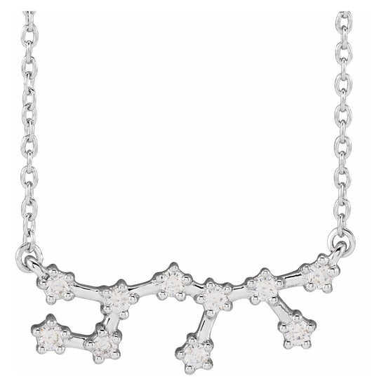 Blue Rubi Sagittarius Diamond Zodiac Constellation Necklace