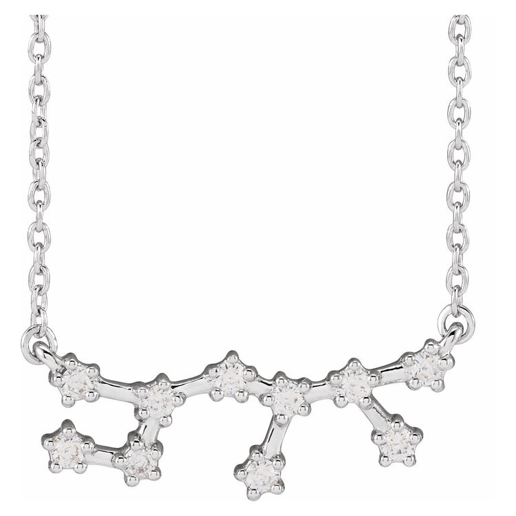Blue Rubi Sagittarius Diamond Zodiac Constellation Necklace