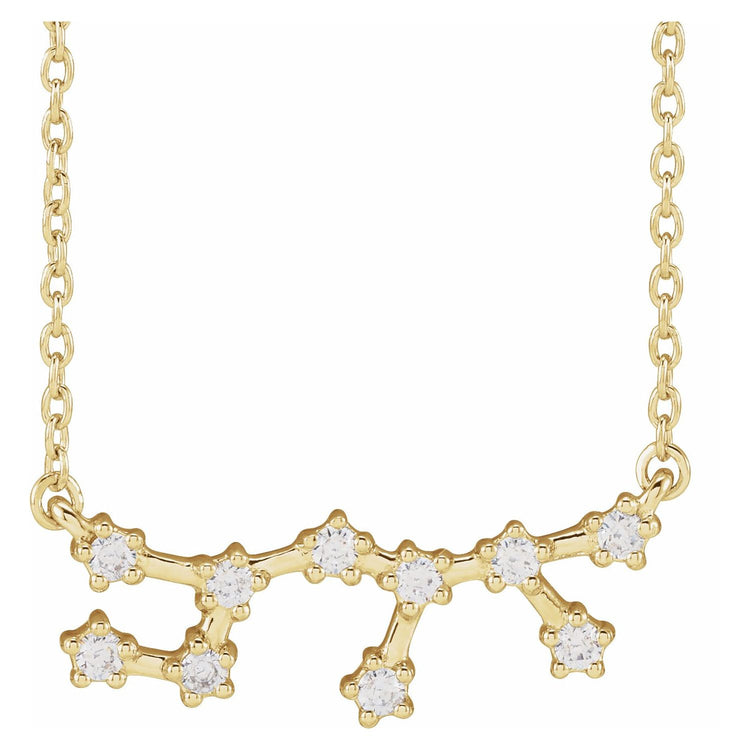 Blue Rubi Sagittarius Diamond Zodiac Constellation Necklace