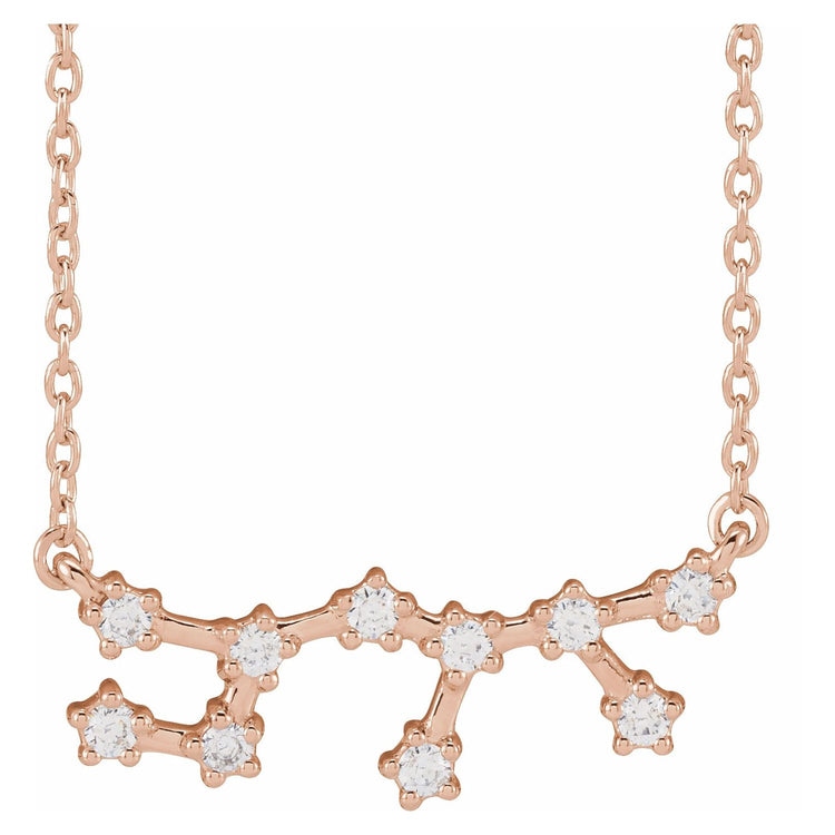Blue Rubi Sagittarius Diamond Zodiac Constellation Necklace