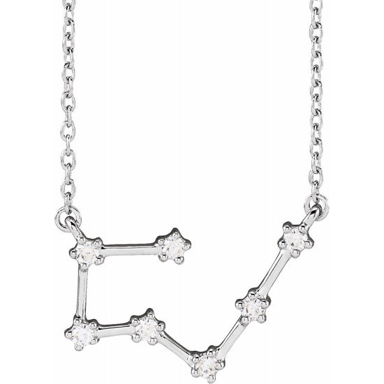 Blue Rubi Taurus Diamond Zodiac Constellation Necklace