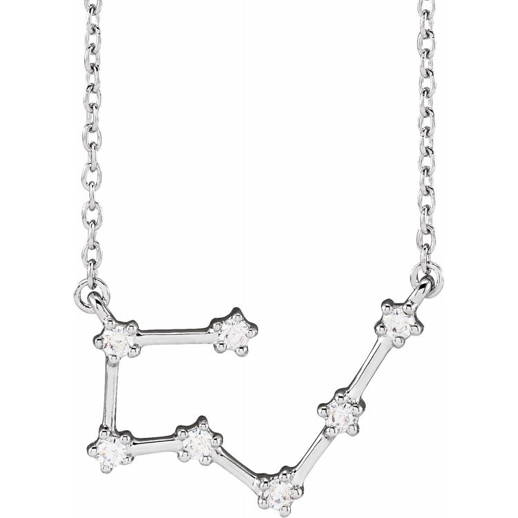 Blue Rubi Taurus Diamond Zodiac Constellation Necklace