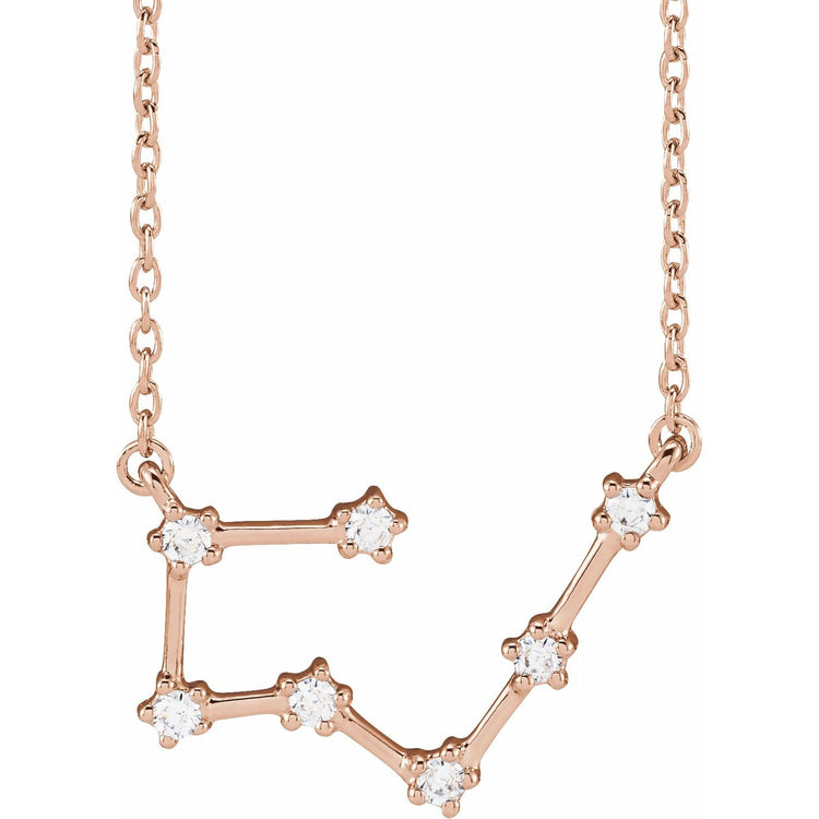 Blue Rubi Taurus Diamond Zodiac Constellation Necklace