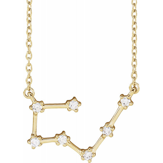 Blue Rubi Taurus Diamond Zodiac Constellation Necklace