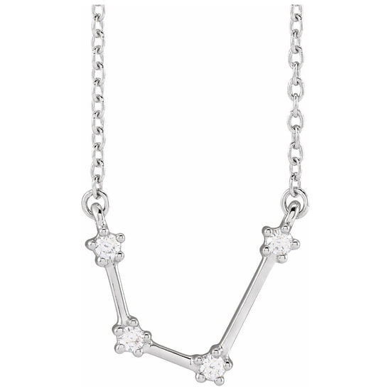 Blue Rubi Aquarius Diamond Zodiac Constellation Necklace