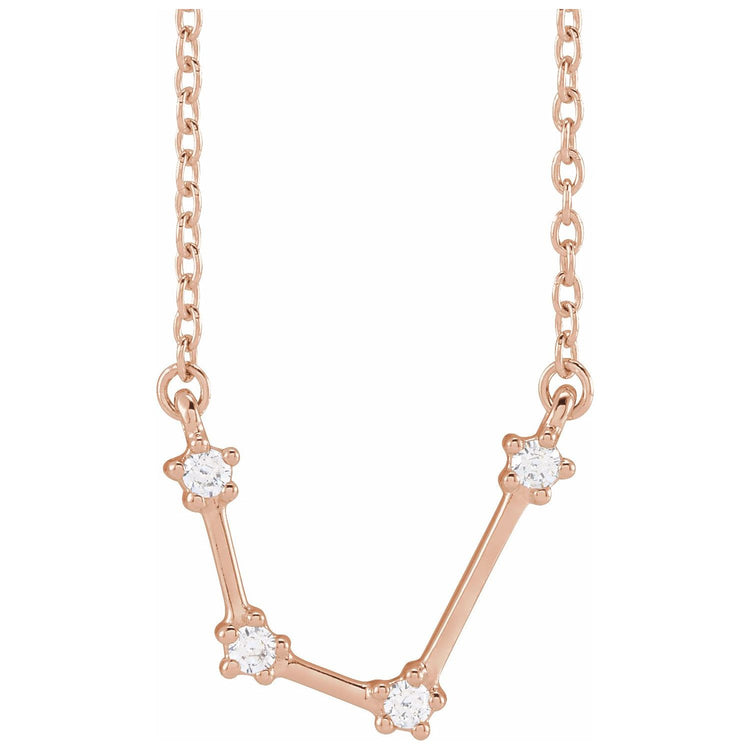 Blue Rubi Aquarius Diamond Zodiac Constellation Necklace