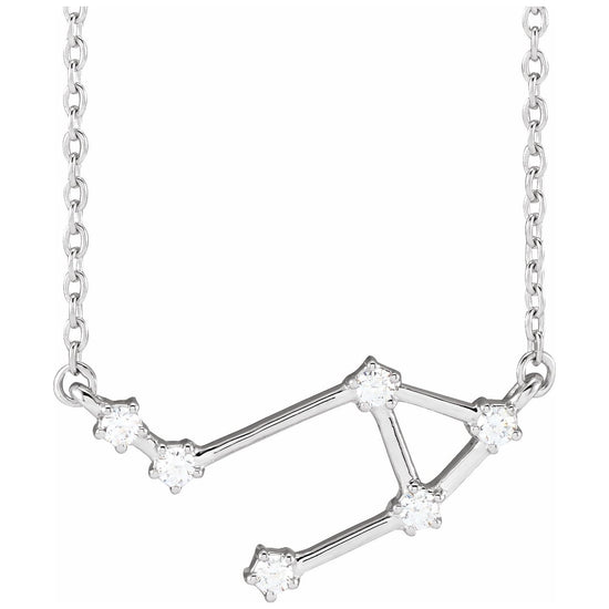 Blue  Rubi Libra Diamond Zodiac Constellation Necklace