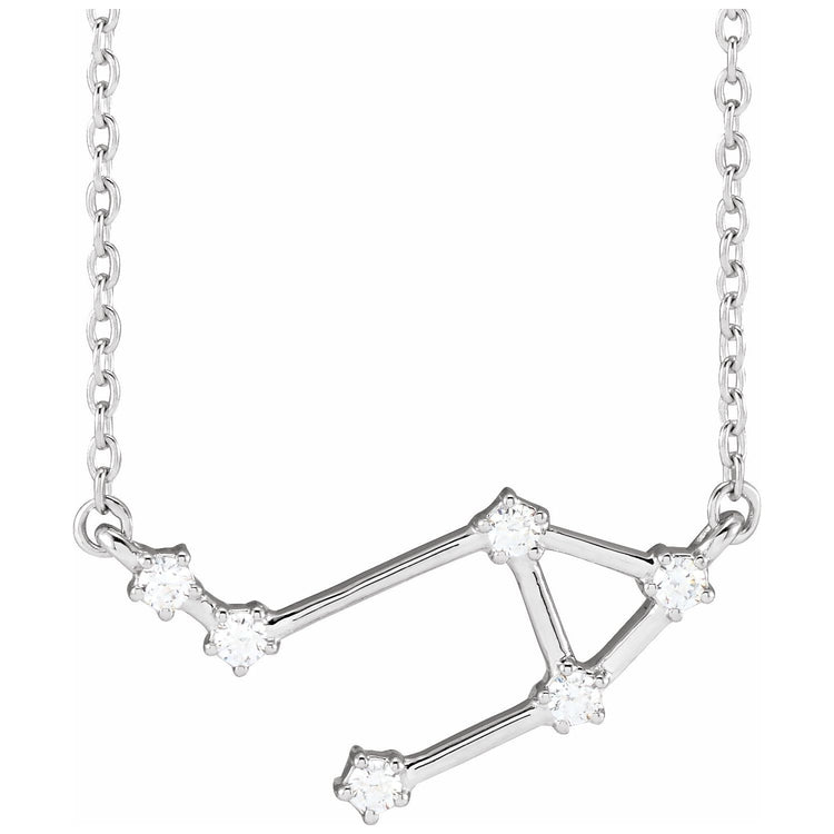 Blue  Rubi Libra Diamond Zodiac Constellation Necklace
