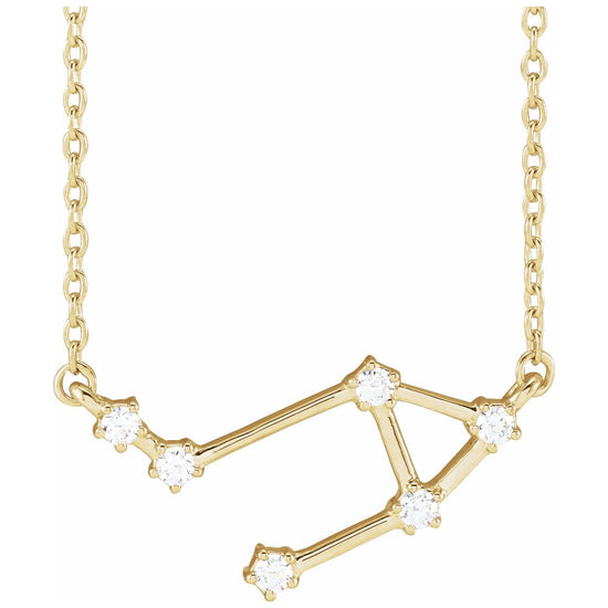Blue  Rubi Libra Diamond Zodiac Constellation Necklace