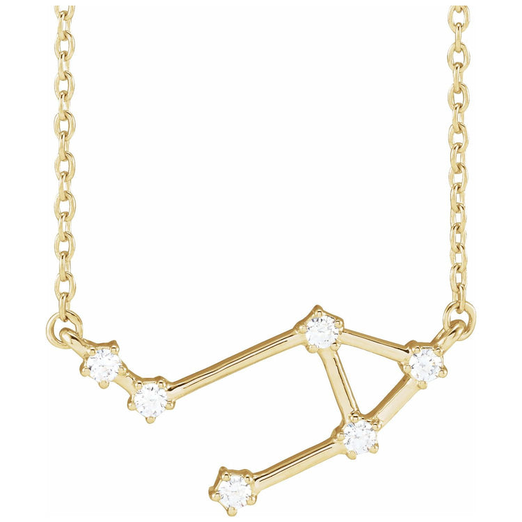 Blue  Rubi Libra Diamond Zodiac Constellation Necklace