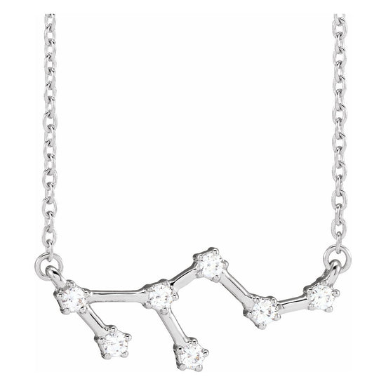 Blue Leo Diamond Zodiac Constellation Necklace
