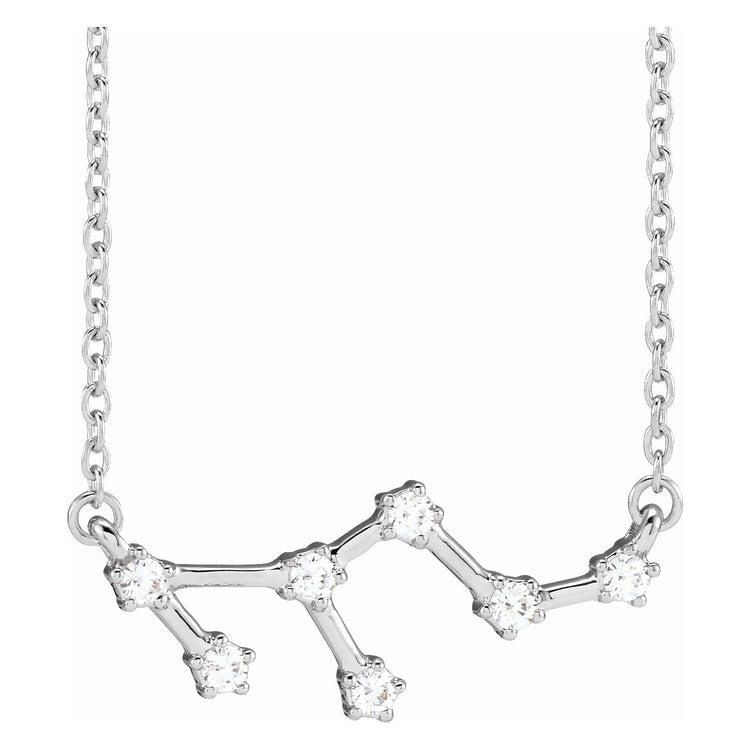 Blue Leo Diamond Zodiac Constellation Necklace