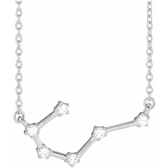 Blue Rubi Cancer Diamond Zodiac Constellation Necklace