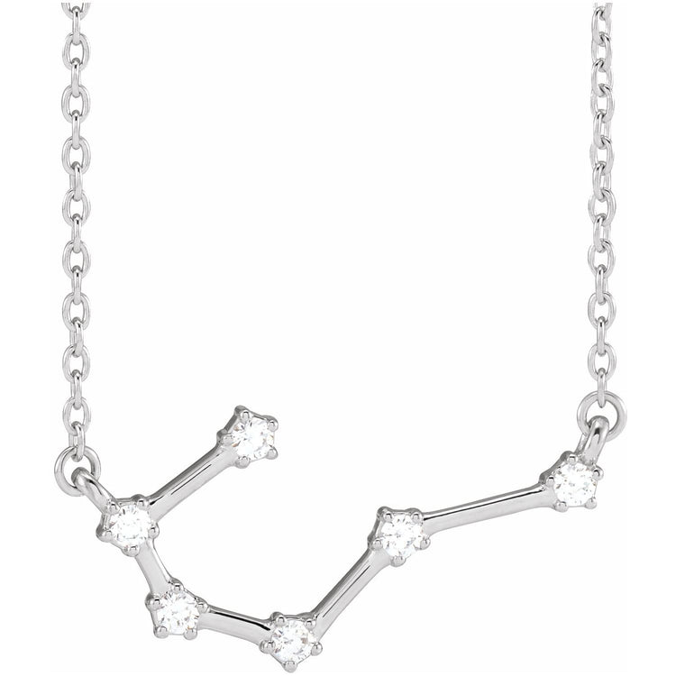 Blue Rubi Cancer Diamond Zodiac Constellation Necklace