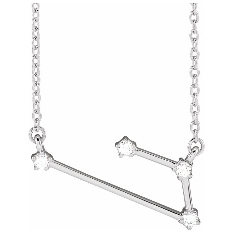 Blue Rubi Aries Diamond Zodiac Constellation Necklace