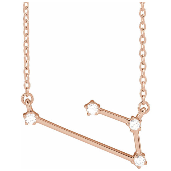 Blue Rubi Aries Diamond Zodiac Constellation Necklace