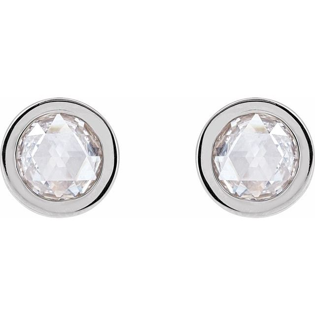 Rose-Cut Moissanite Solitaire Earrings