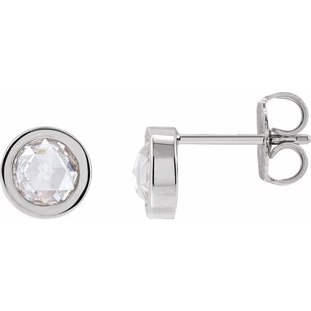 Rose-Cut Moissanite Solitaire Earrings
