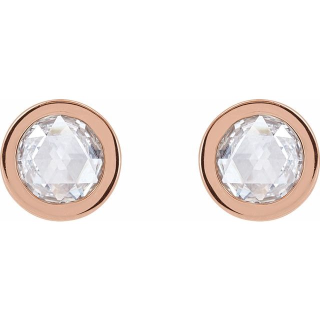 Rose-Cut Moissanite Solitaire Earrings