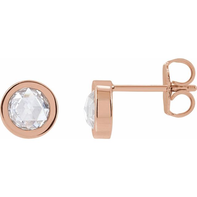 Rose-Cut Moissanite Solitaire Earrings