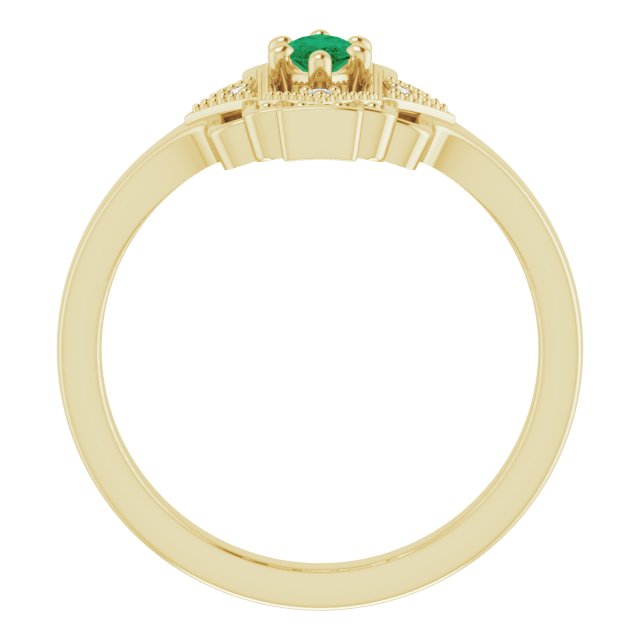 Vintage Inspired Parisian Emerald Ring