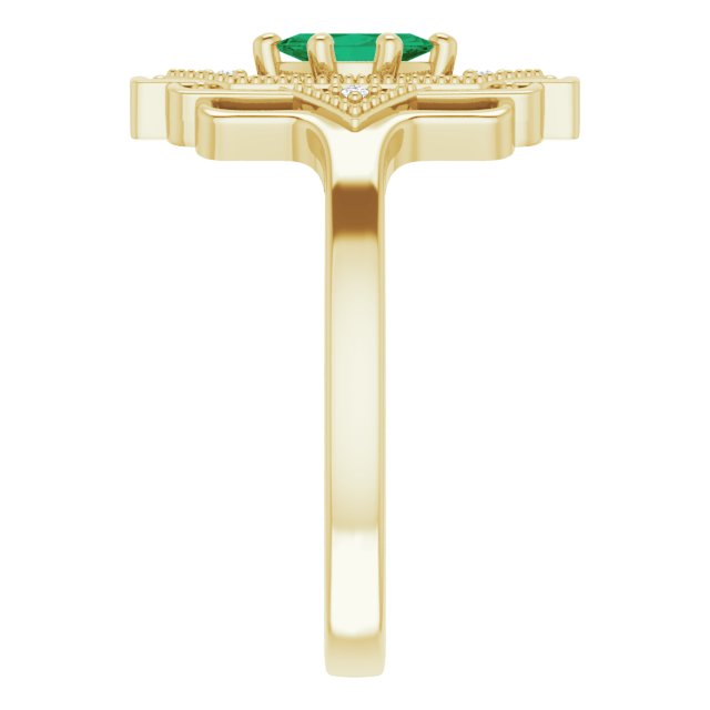 Vintage Inspired Parisian Emerald Ring