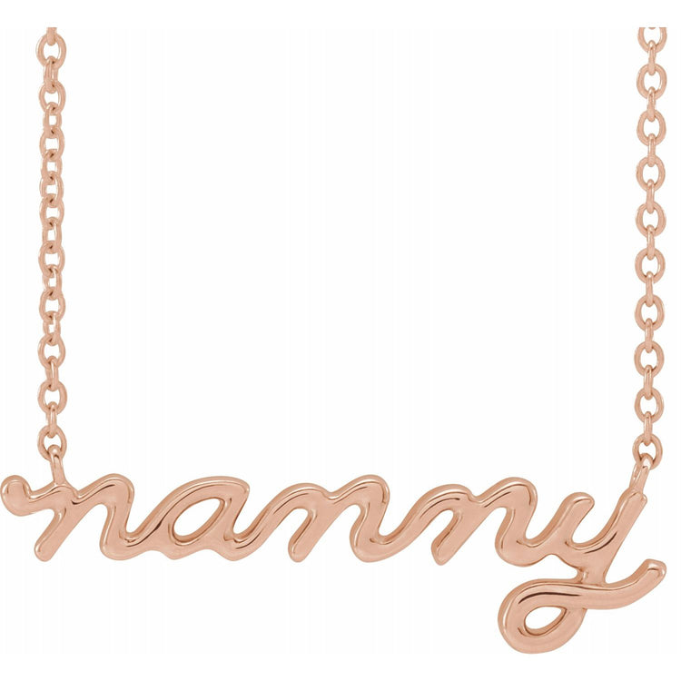 Petite Script Nanny Necklace