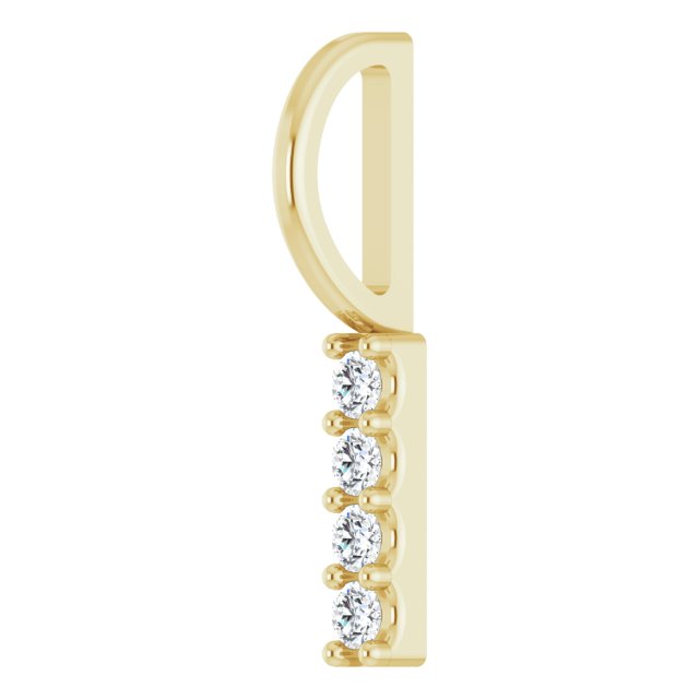 Natural Diamond Vertical Bar Charm Pendant