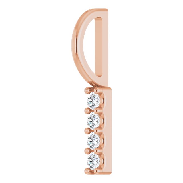 Natural Diamond Vertical Bar Charm Pendant
