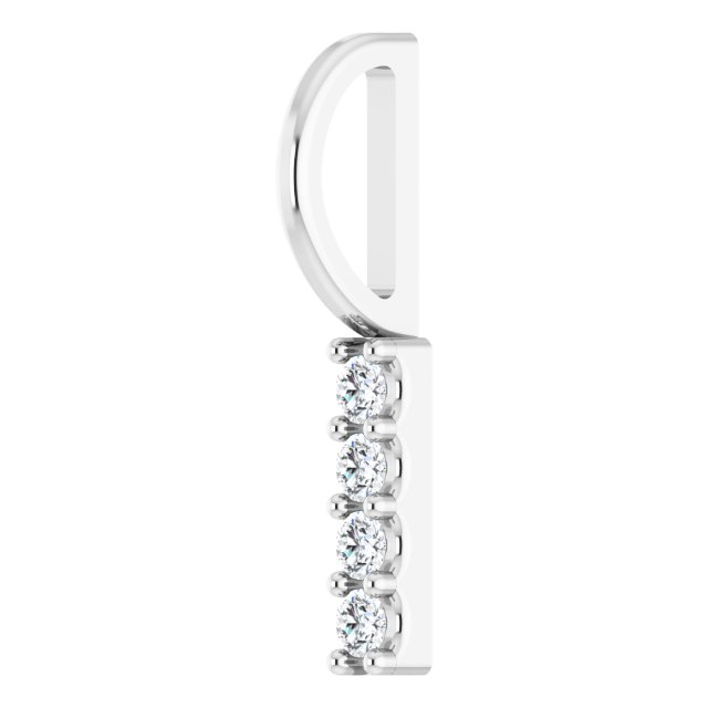 Natural Diamond Vertical Bar Charm Pendant