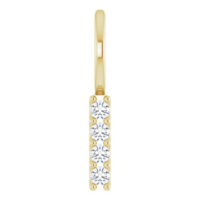 Natural Diamond Vertical Bar Charm Pendant