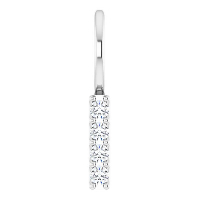 Natural Diamond Vertical Bar Charm Pendant