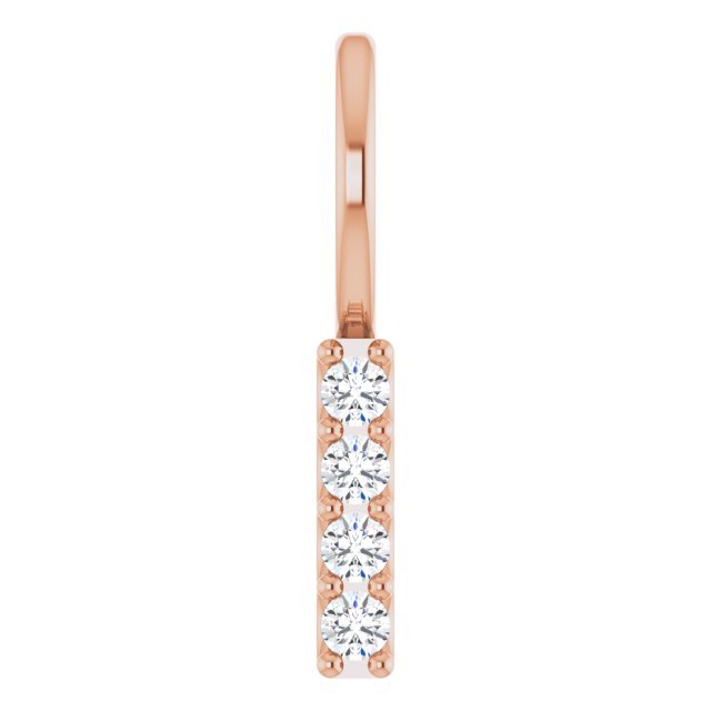 Natural Diamond Vertical Bar Charm Pendant