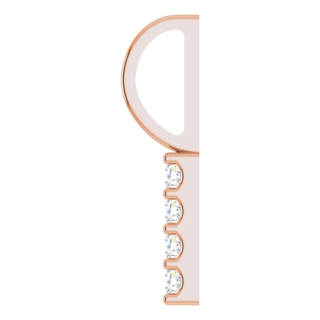 Natural Diamond Vertical Bar Charm Pendant