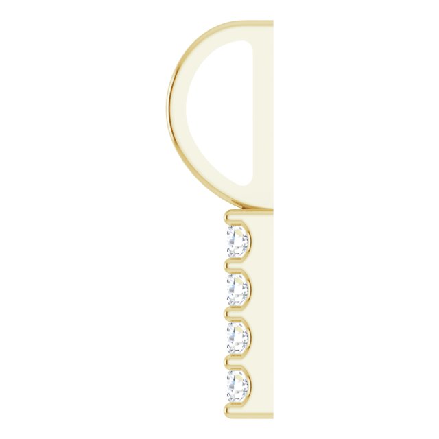 Natural Diamond Vertical Bar Charm Pendant