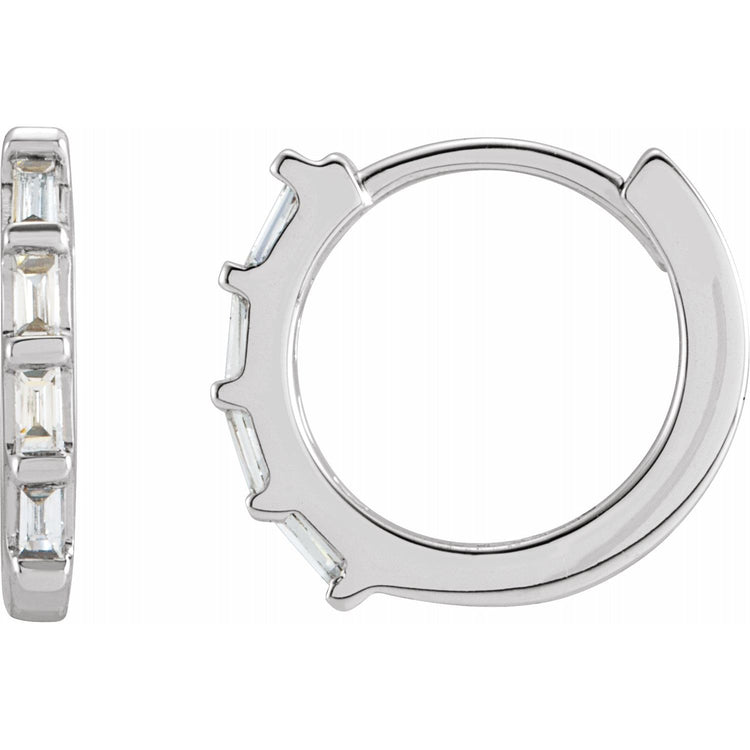 Diamond Accented Gold Huggie Earrings