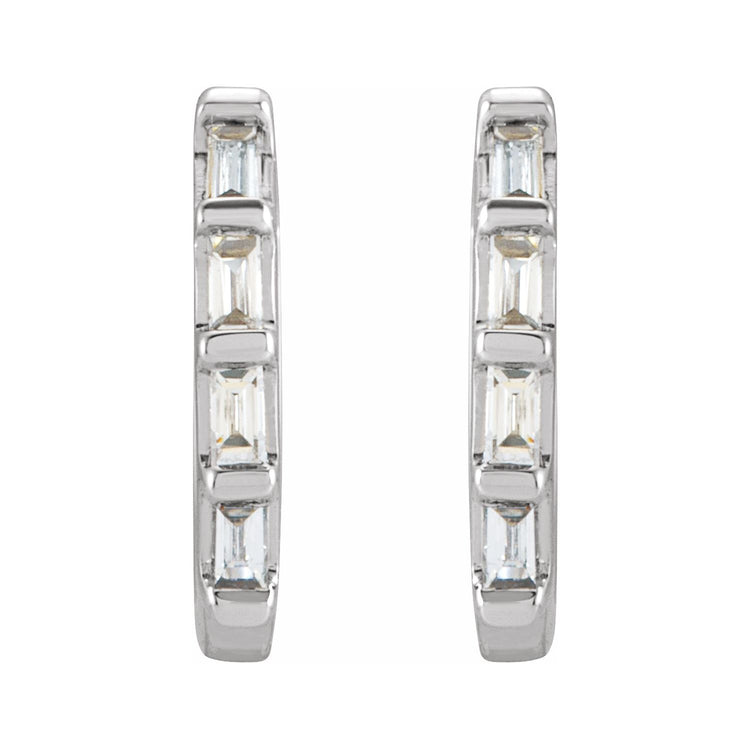 Diamond Accented Gold Huggie Earrings