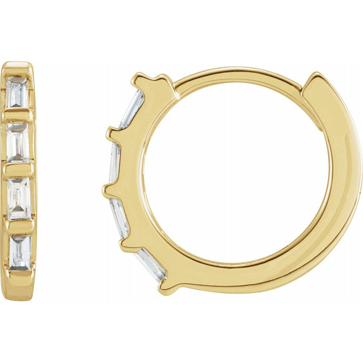 Diamond Accented Gold Huggie Earrings