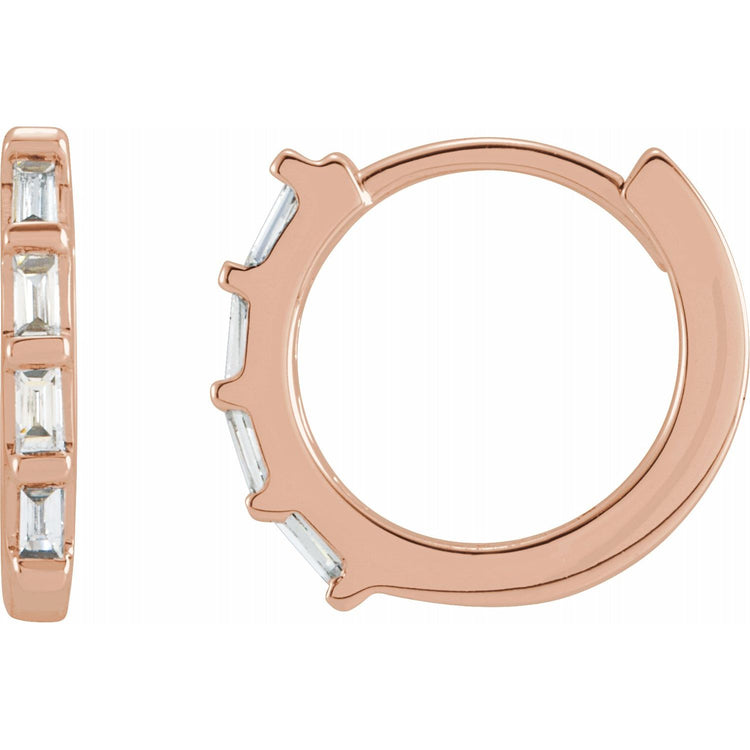 Diamond Accented Gold Huggie Earrings