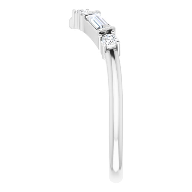 Mixed Natural Diamond Contour Band