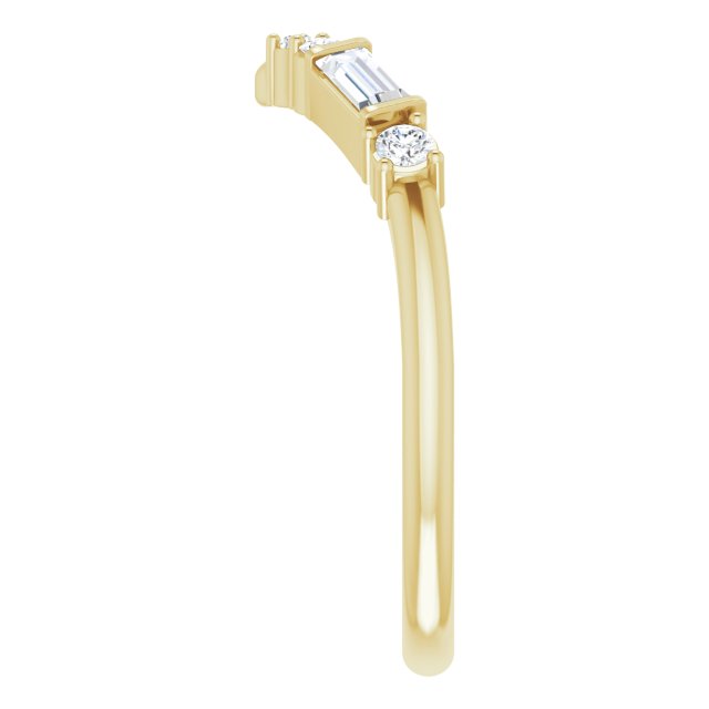 Mixed Natural Diamond Contour Band