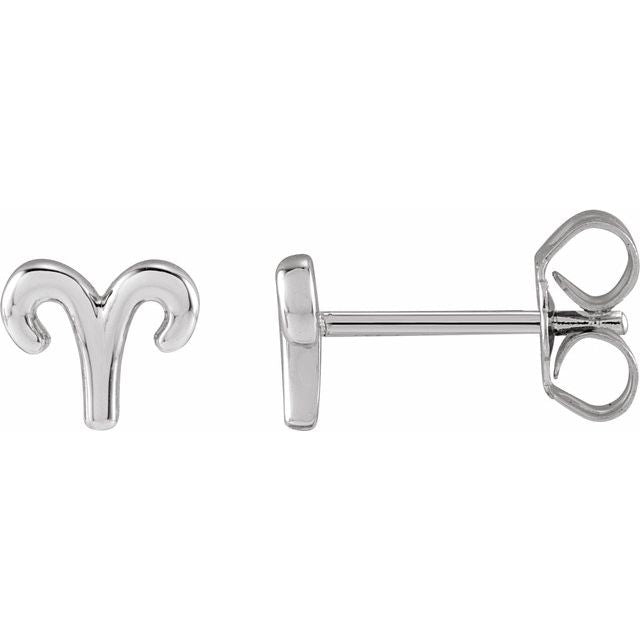 Gold 14k Zodiac Earrings Aries