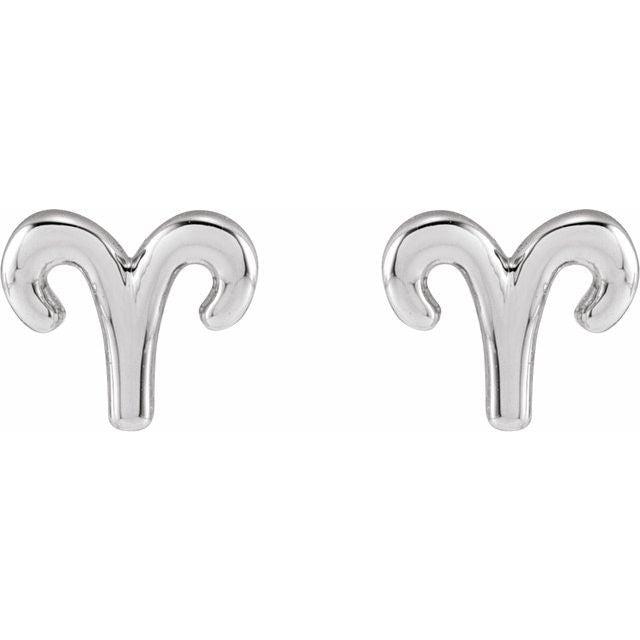 Gold 14k Zodiac Earrings Aries